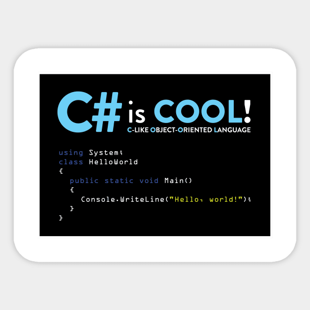 C# is COOL! Sticker by DOOSEE